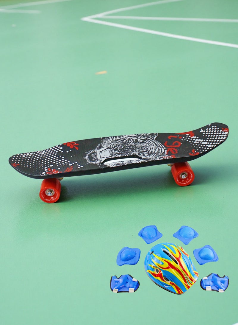 إيزي فيتشور لوح تزلج إيزي فيوتشر للأطفال، لوح بيني كروزر للأولاد والبنات من عمر 6 إلى 12 عامًا، لوح تزلج صغير كامل للشباب والمراهقين والمبتدئين، يتضمن معدات حماية كاملة. - Image 1